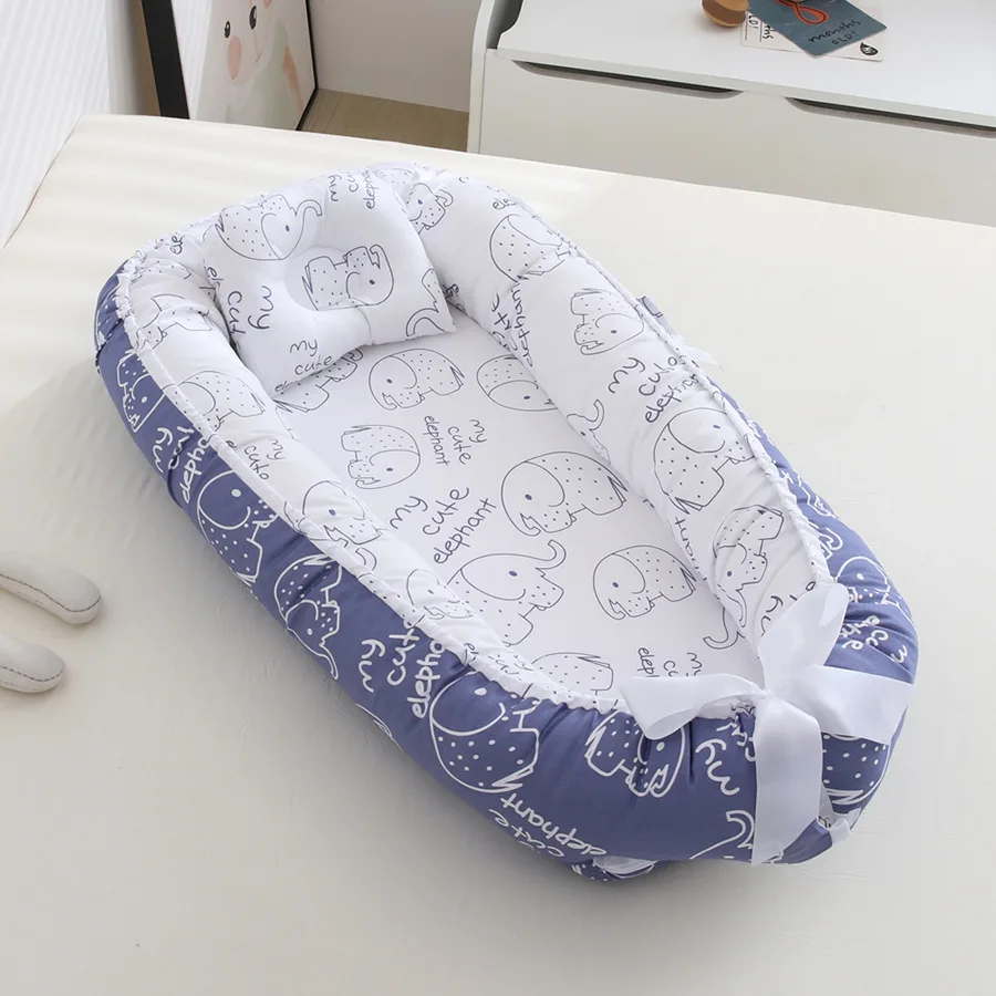 90x50cm Portable Baby Nest Baby Boys and Girls Nest Bed Kids Bed Baby Lounger for Newborn Toddler Bed Bassinet for Travel Bed