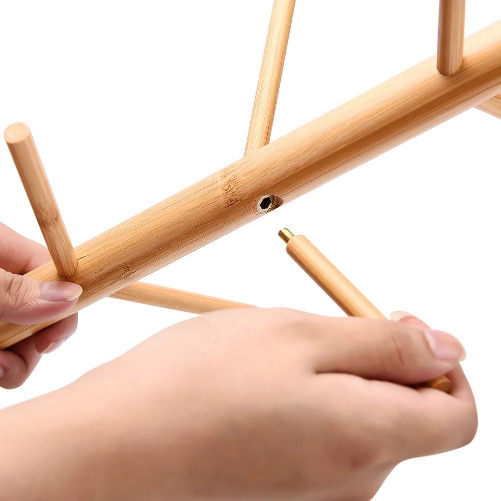 6 крючков в форме дерева деревянная подставка для кофейного чая хранения