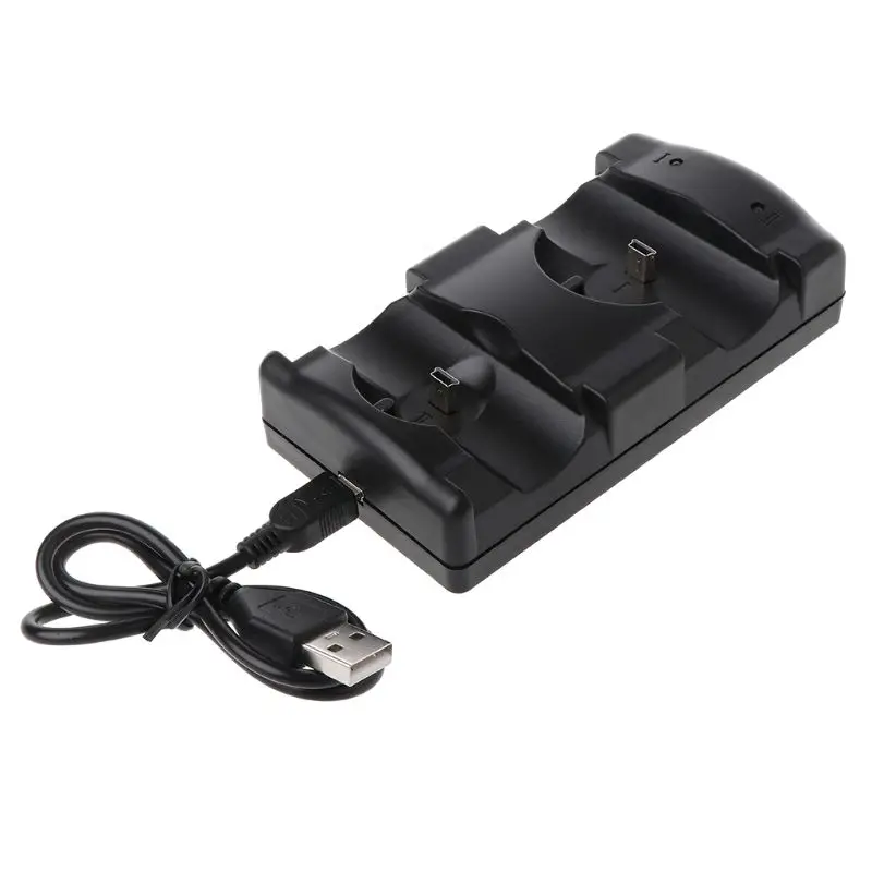 

Black Universal USB Powered Dual Double Charger Dock Stand Charging Station for PS3 Move Wireless Controller ps3 игры ps4 игры