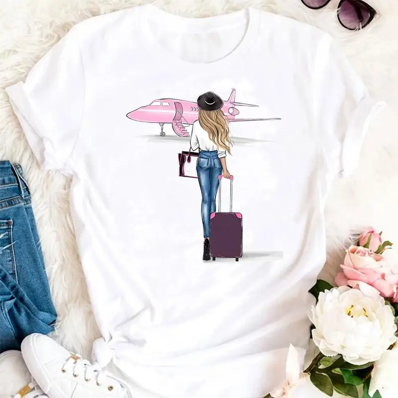 

Women Summer Funny Beach 90s 2021 Trend Ladies Cartoon Clothes Tshirts Fashion Graphic T Top Lady Print Female Tee T-Shirt