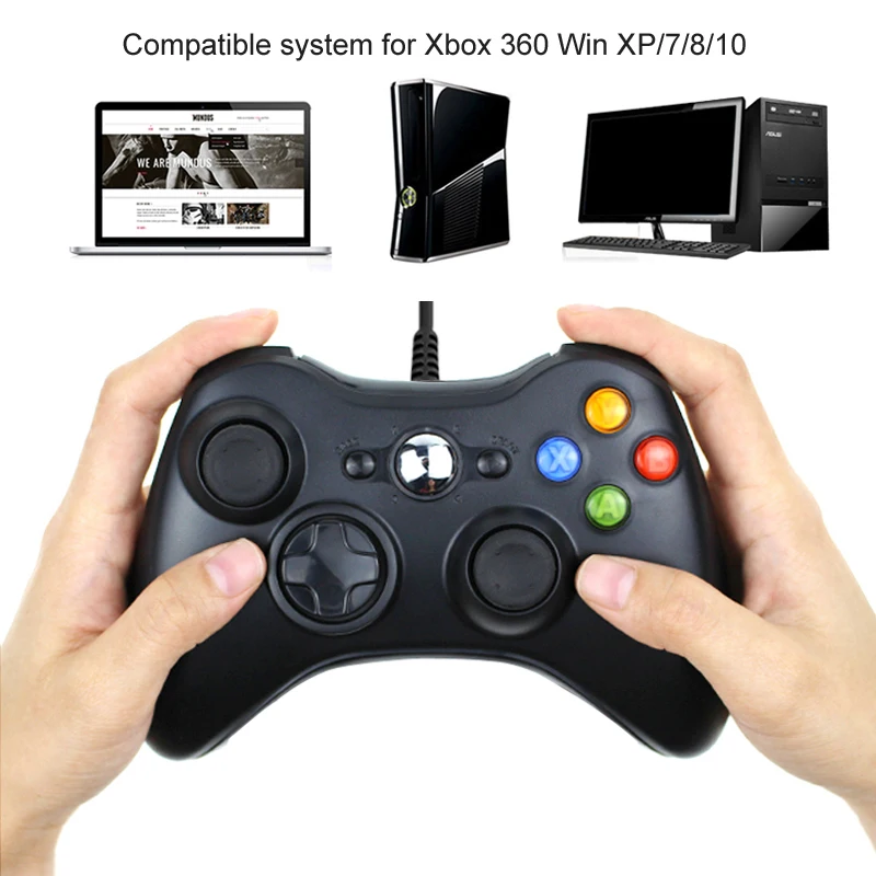 Проводной геймпад для Xbox 360 USB поддержка системы Win7/8/10 джойстик XBOX Slim/Fat/E игровой