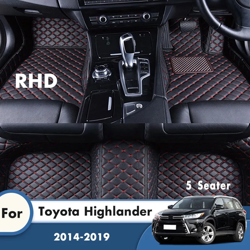 Автомобильные коврики RHD для Toyota Highlander XU50 Kluger 2019 2018 2017 2016 2015 2014 кожаные на 5 мест
