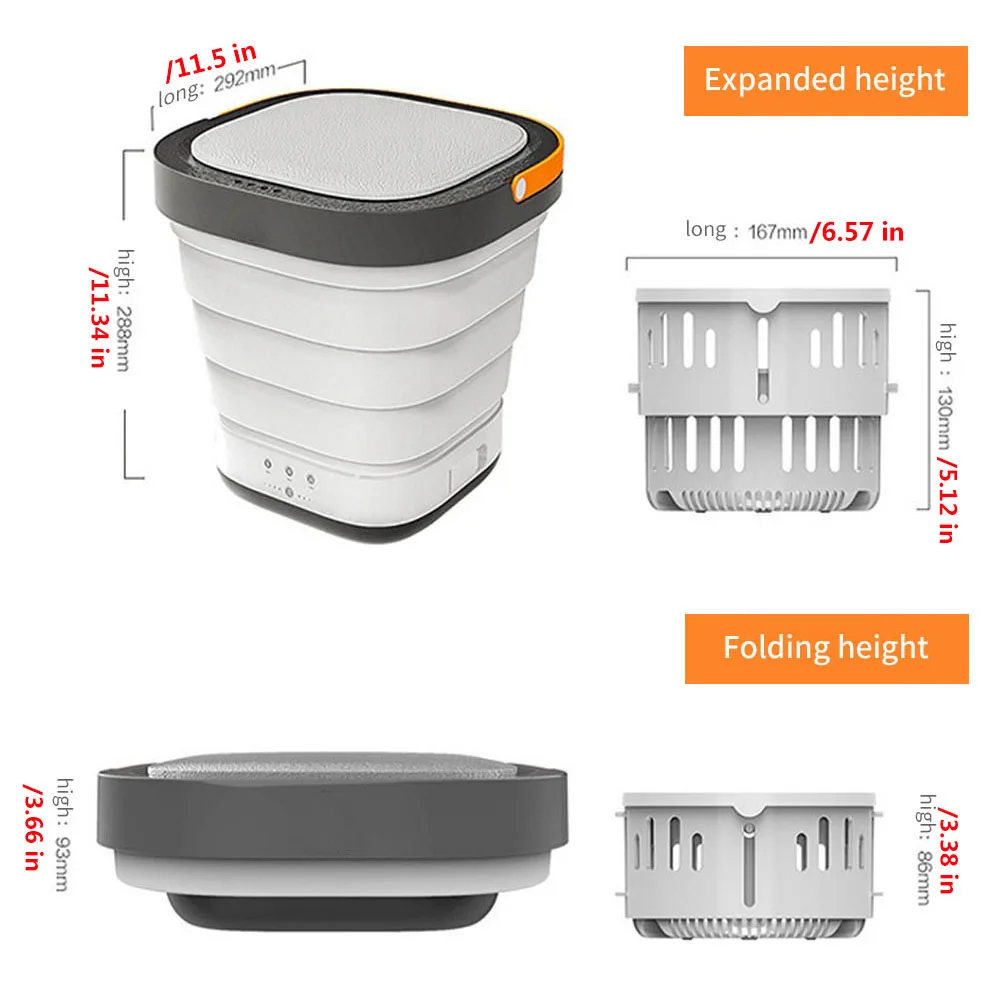 

Mini Washing Machine Folding Underwear Washer Laundry Machine For Travel Outdoor Portable Automatic Wash Bucket Small Household