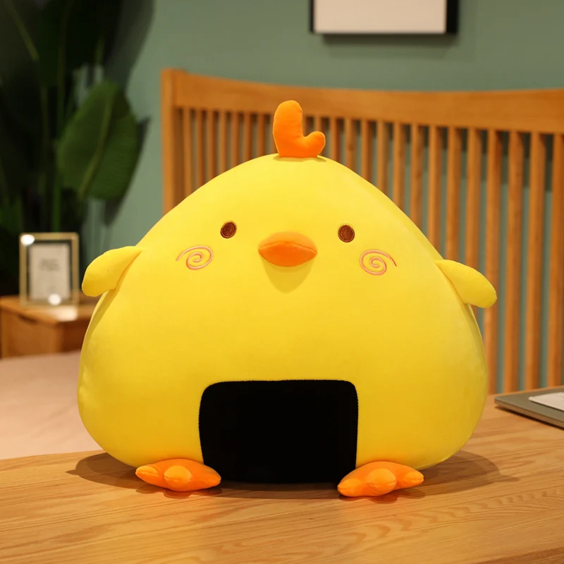 

35/45CM New Lovely Rice Ball Shape Sushi Chicken Duck Plush Pillow Toy Soft Stuffed Cartoon Animal Sofa Cushion Birthday Gift