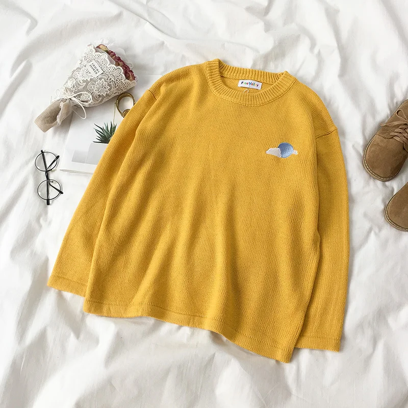 Gaganight Модный женский свитер Осенний однотонный пуловер с круглым вырезом