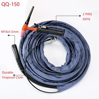 gas electric separate 6mm2 m16 m16x1 5mm 4 meters qq 150 qq150 150a tig welding welder torch burner connection 2 pins connector