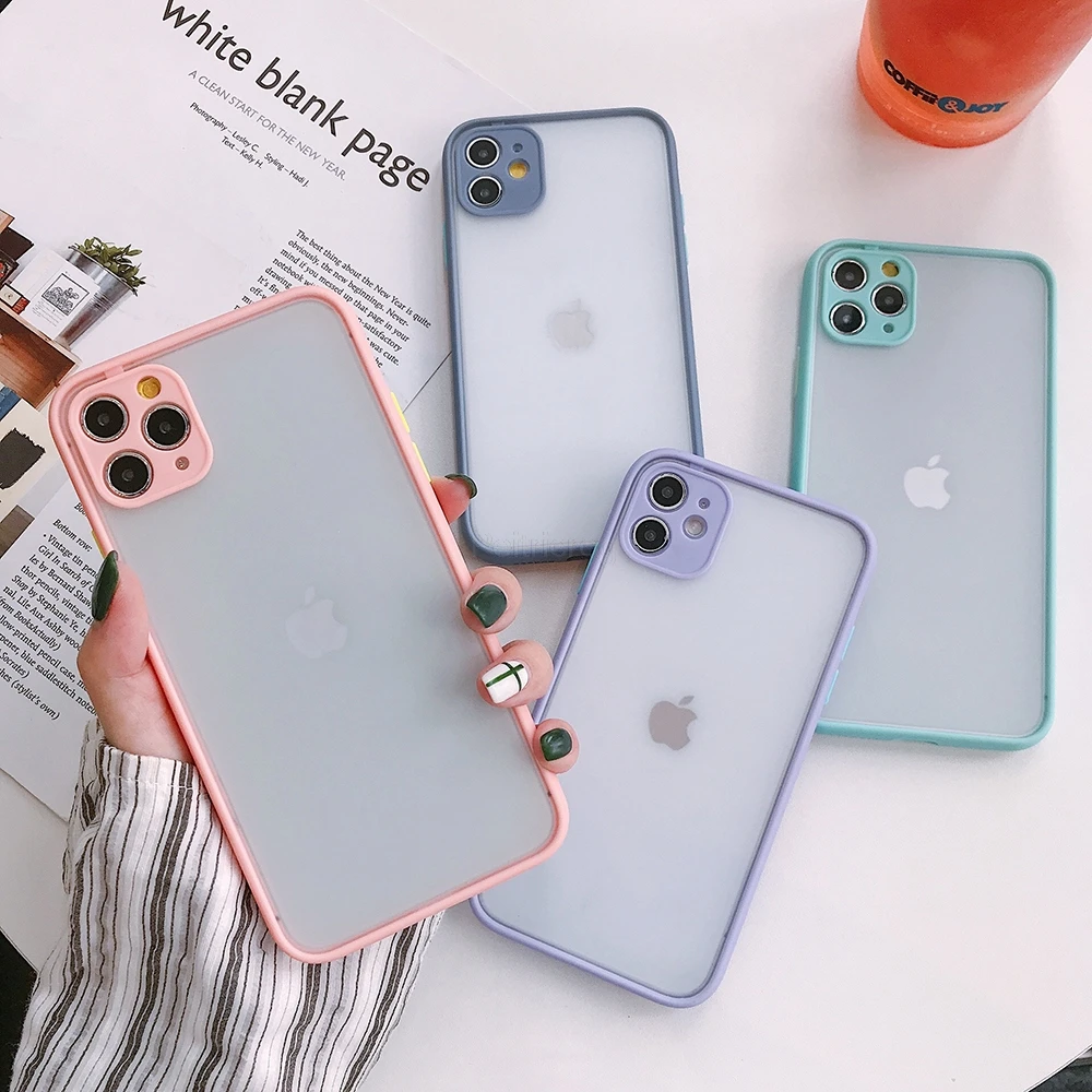 Защитный противоударный чехол бампер для iPhone 11 Pro 6 6S 7 8 Plus XR 11Pro Max X XS SE 2020 матовая