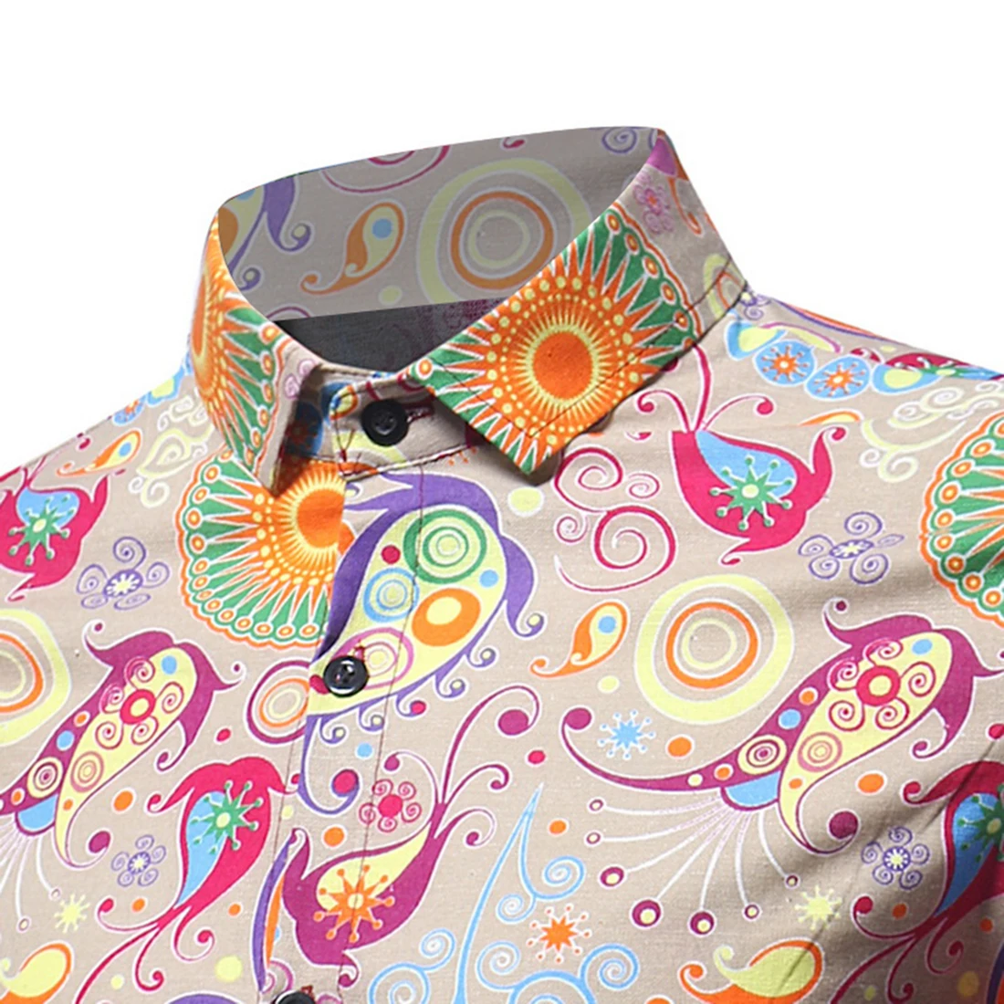 CYSINCOS Гавайская Мужская рубашка с длинным рукавом и принтом для отпуска размера