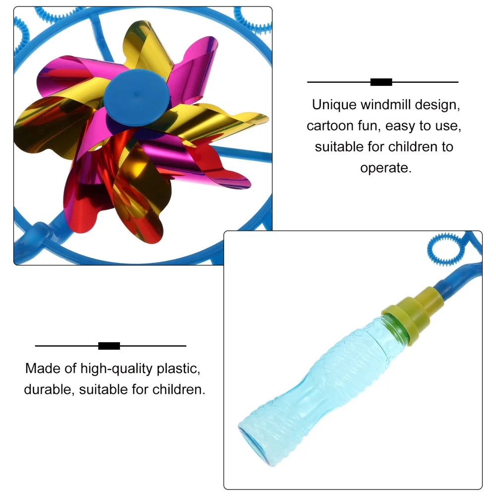 

3Pcs Bubble Wands Windmill Bubble Maker Party Favor Toys for Kids Boys and Girls