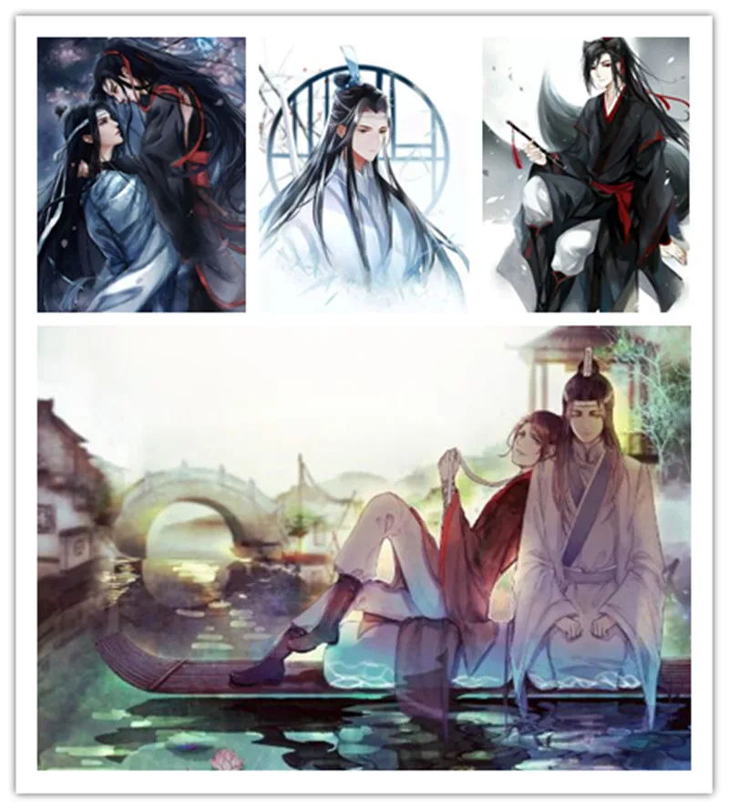 

New Hot 5d Diy Diamond Painting Anime Mo Dao Zu Shi Wei Wuxian Lan Wangji 3D Diamond Embroidery Cross Stitch Full Square mosaic