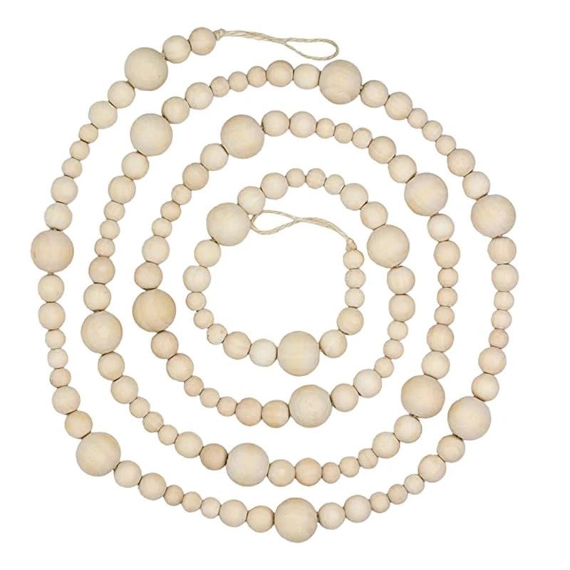 

AF88 -7 футов деревянная гирлянда из бисера, сельский дом, домашний декор, деревенская страна, натуральный праздник, Рождественская елка, гирля...