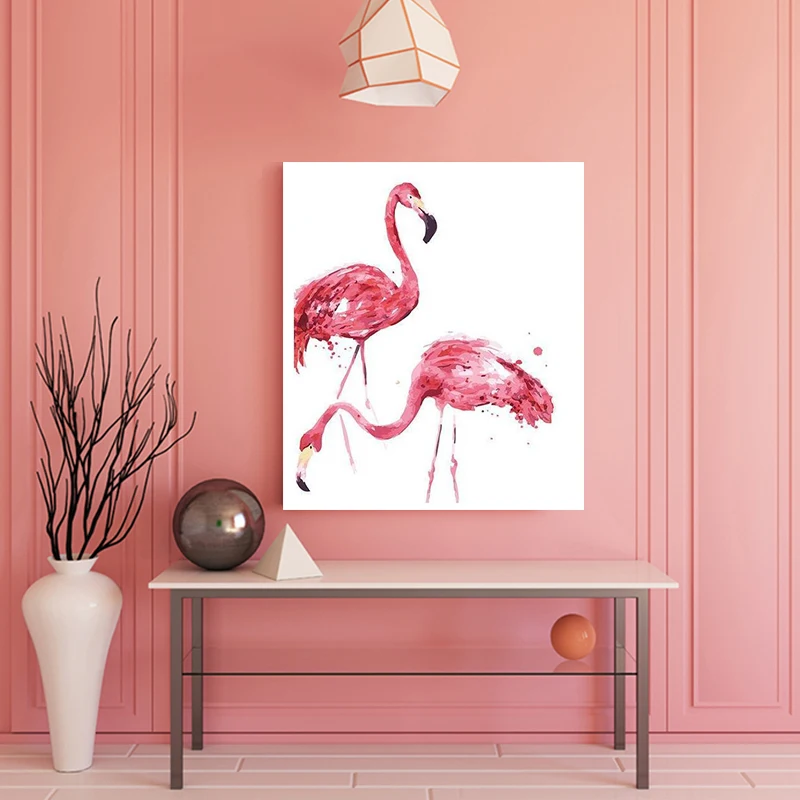 DIY Рисование по номерам с наборами животных фламинго декоративные вешается на