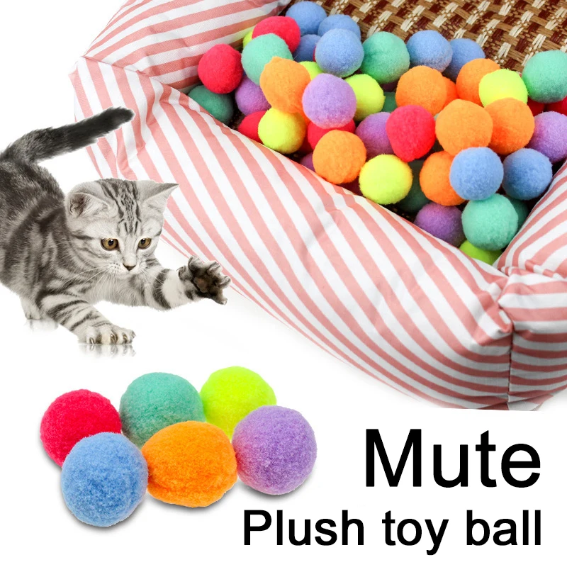 

10 / 20 / 30 Pcs Cute Funny Cat Toys Stretch Plush Ball Soft Colorful Cat Toy Ball Interactive Cat Toys Kitten Toys Chew Toy