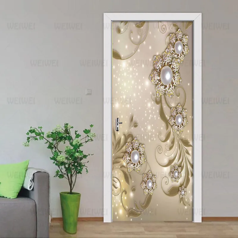 Самодельные 3D европейские узоры украшения Цветы фото обои дверные наклейки s ПВХ