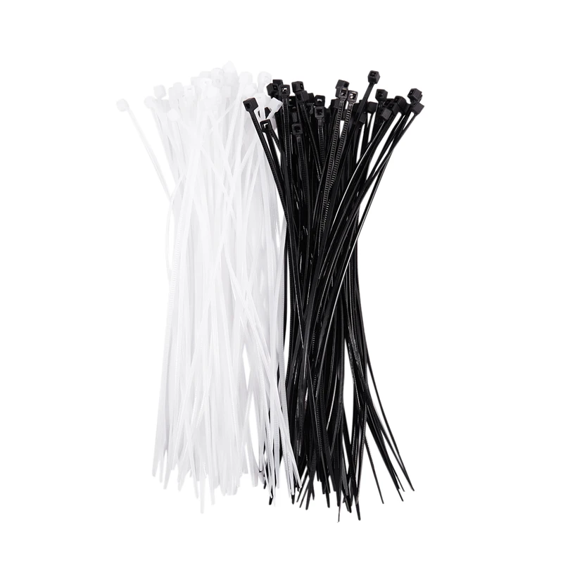 m x 150mm Auto Wire Push Cable Zip Tie Organizer White Black 100 Pcs | Обустройство дома