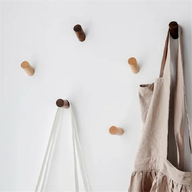 Скандинавская вешалка для одежды из натурального дерева настенный крючок пальто