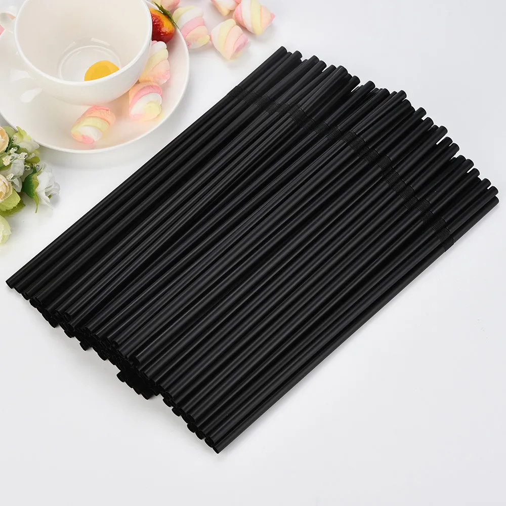 

New 100Pcs 24CM Milk Tea Long Flexible Drinking Straws Wedding Party Party Weddings Event Supplies Bar Accessories HOT 2021