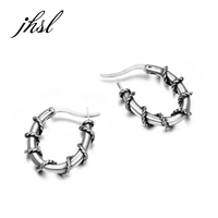 jhsl men stud earrings for male stainless steel high polishing unique c design fashion jewelry new arrival 2021