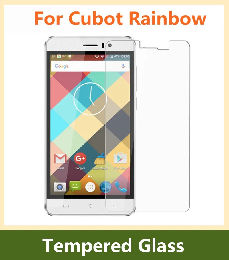 

10pcs for cubot rainbow tempered glass film new screen protector for cubot rainbow protective films case 5.0 inch guard cover