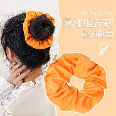 

Korean Style Fashion Hot Selling Colored Big Fabric Flowers Hair Band High Elastic Hair Rope Women Girls Student Hair Rings Gift