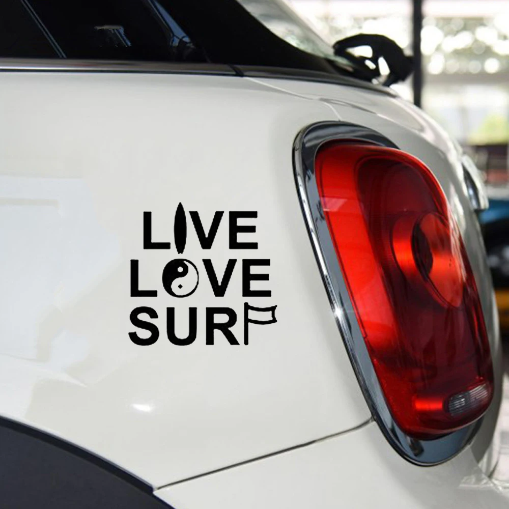 15*14 5 см Live Love Surf бампер автомобиля Стикеры забавные Drift Jdm 4x4 автомобиль татуировки