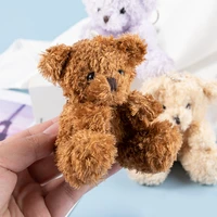 10cm plush little teddy bear pendant doll stuffed toys for kids girlfriend keychain holiday gift box filling decoration