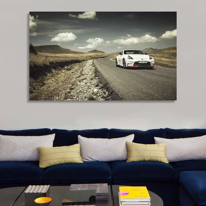 

Modern White Nissan 370Z JDM Sports Car Poster Printing Wall Art Frame Canvas Painting Suitable for Home Office Decoration