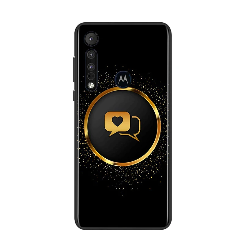 

Gold Highlights Marble for Motorola G9 G8 G Edge One E7 E6 Power Lite Marco Hyper Fusion Plus Play Black Phone Case