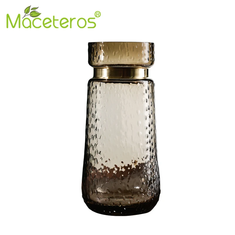 

New Nordic Simple Brown Glass Vase Creative Home Flower Arrangement Vase Living Room Bedroom Gardening Home Decoration Supplies