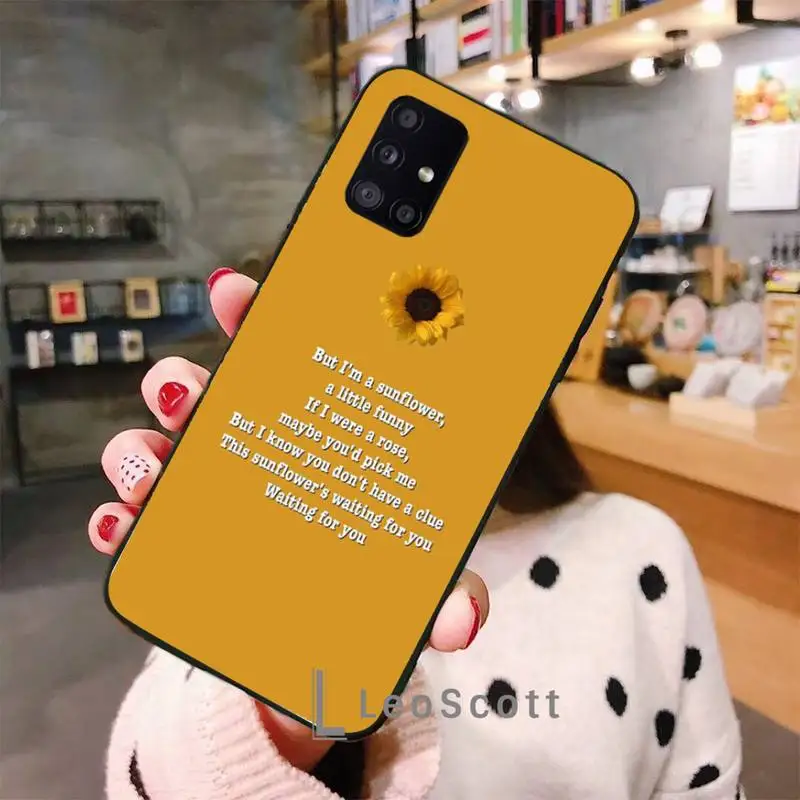 Beautiful yellow sunflower Phone Case For Samsung A40 A31 A50 A51 A71 A20E A20S S8 S9 S10 S20 Plus note 20 ultra | Мобильные