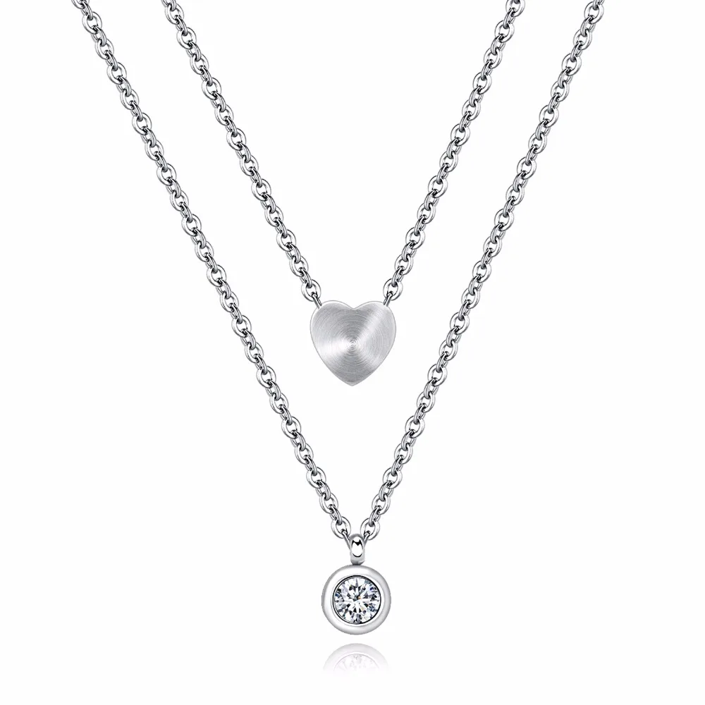 Женское ожерелье с подвеской в виде сердца из нержавеющей стали|fashion necklace|necklace