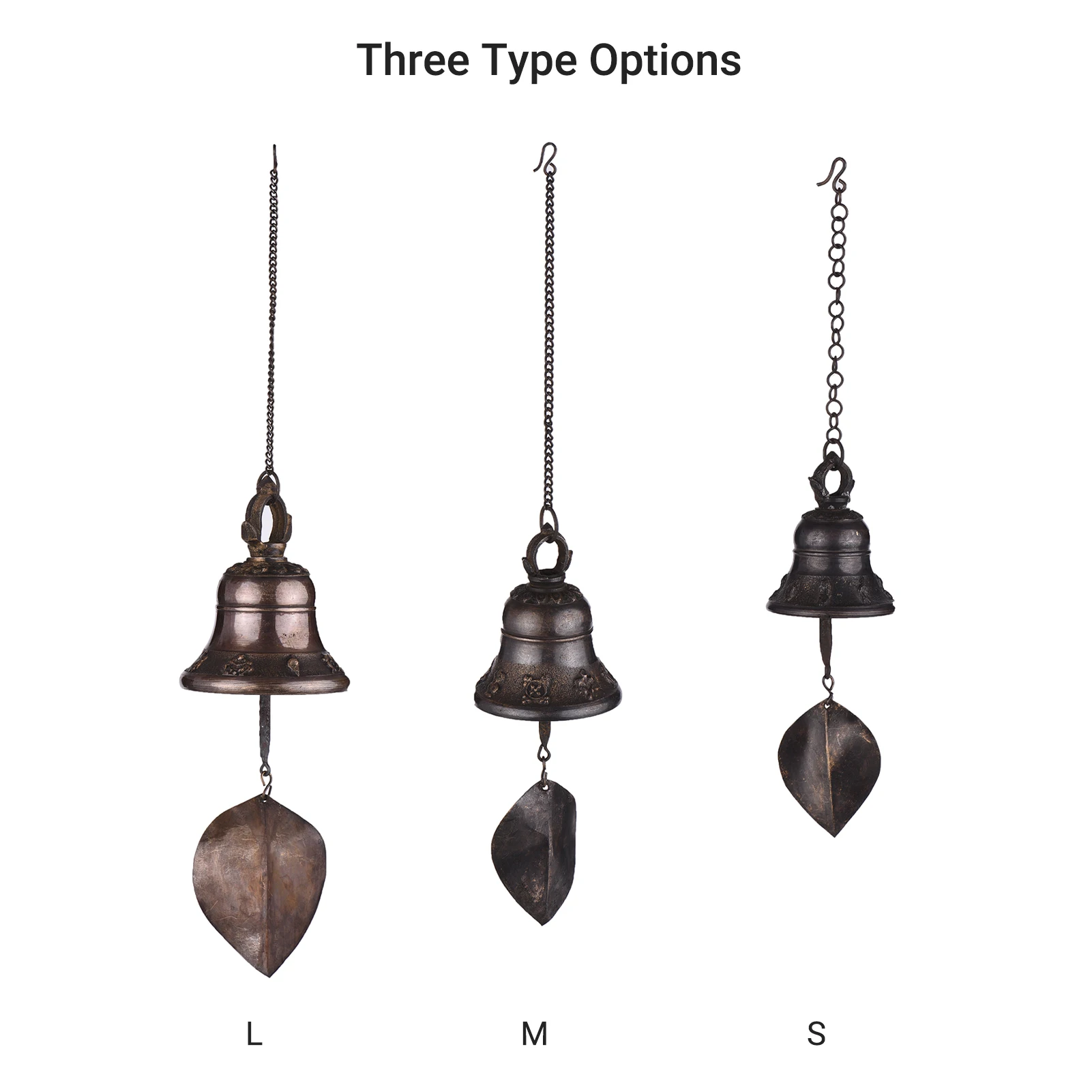 

Wind Bell Vintage Style Hanging Chime Metal Wind Bell with Hanging Loop for Home Garden Yard Decor (6.5cm / 8cm / 10cm Diameter)