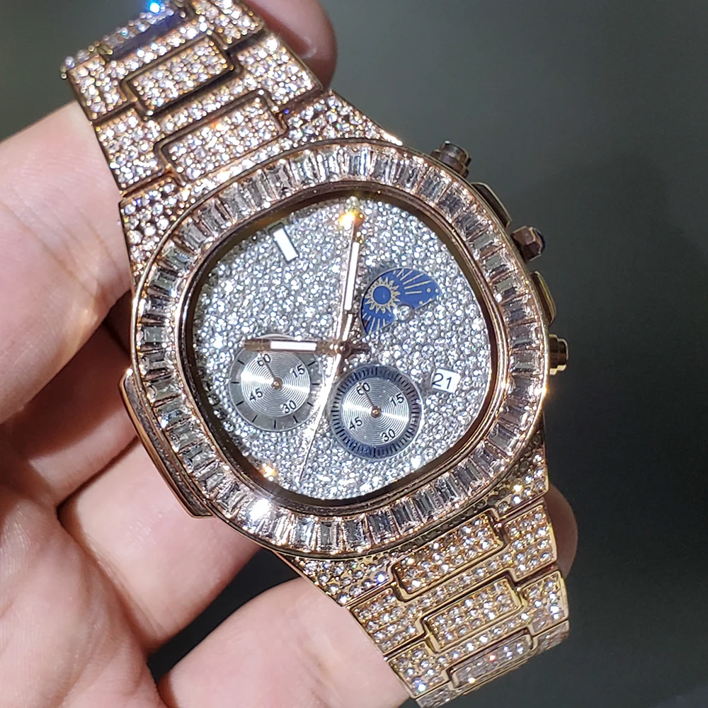 Прямая поставка Классические мужские часы роскошный бренд розовое золото