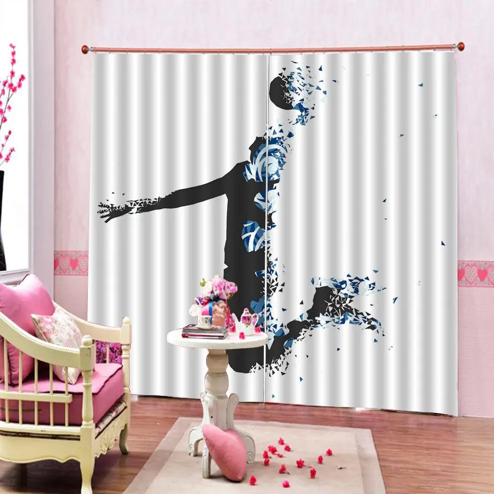 Декор для подростковой комнаты занавеска душа мальчиков играющих в баскетбол