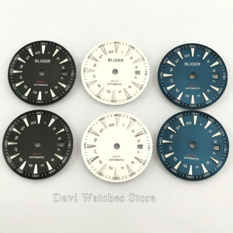 31 мм Bliger/стерильные детали циферблата черный/синий/белый циферблат подходящий