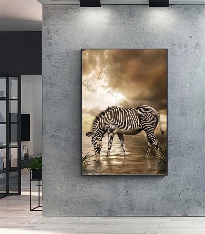 Современная Абстрактная живопись Зебра маслом на холсте плакаты и принты