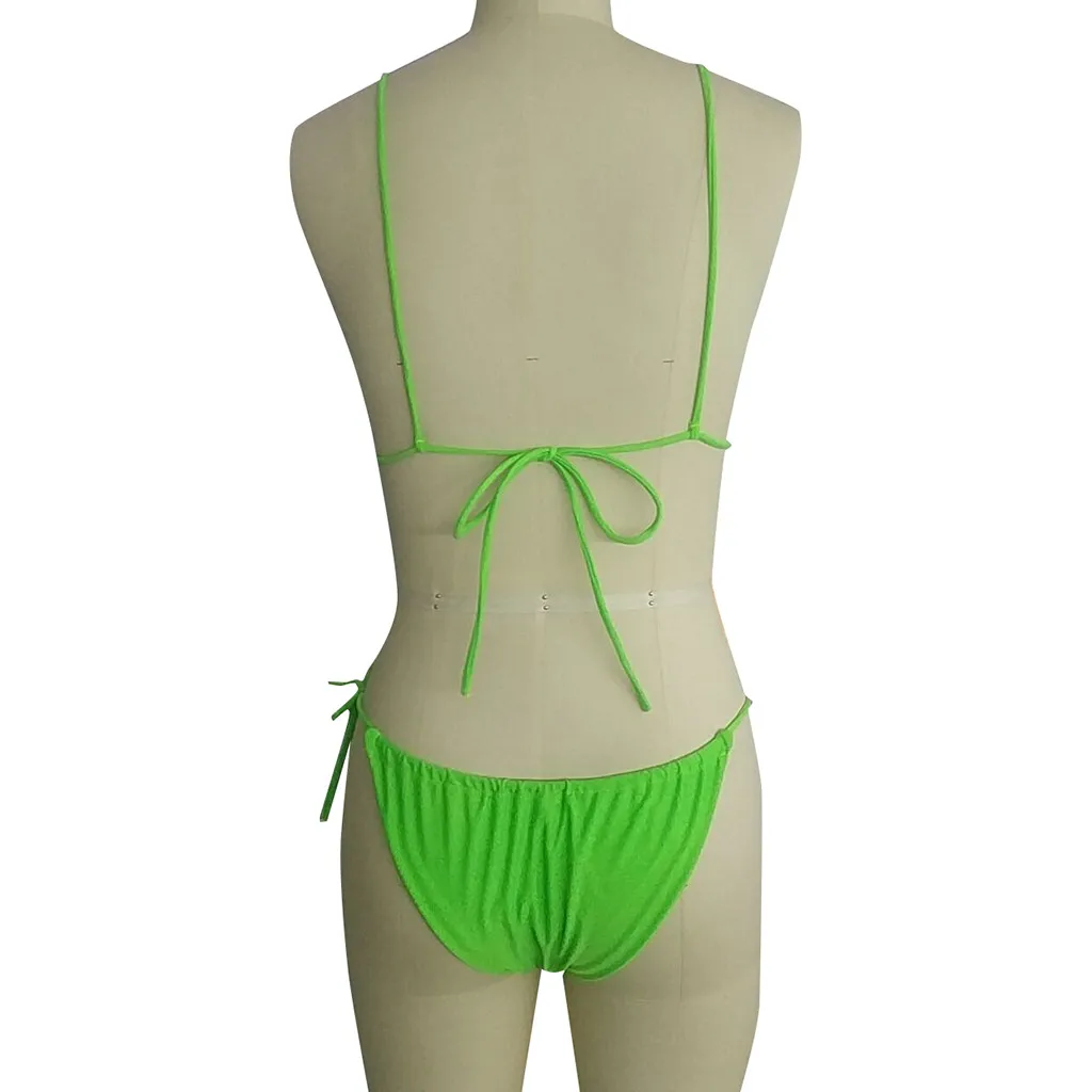 Женское микро-бикини набор купальник бандо бандаж бикини пуш-ап бразильский