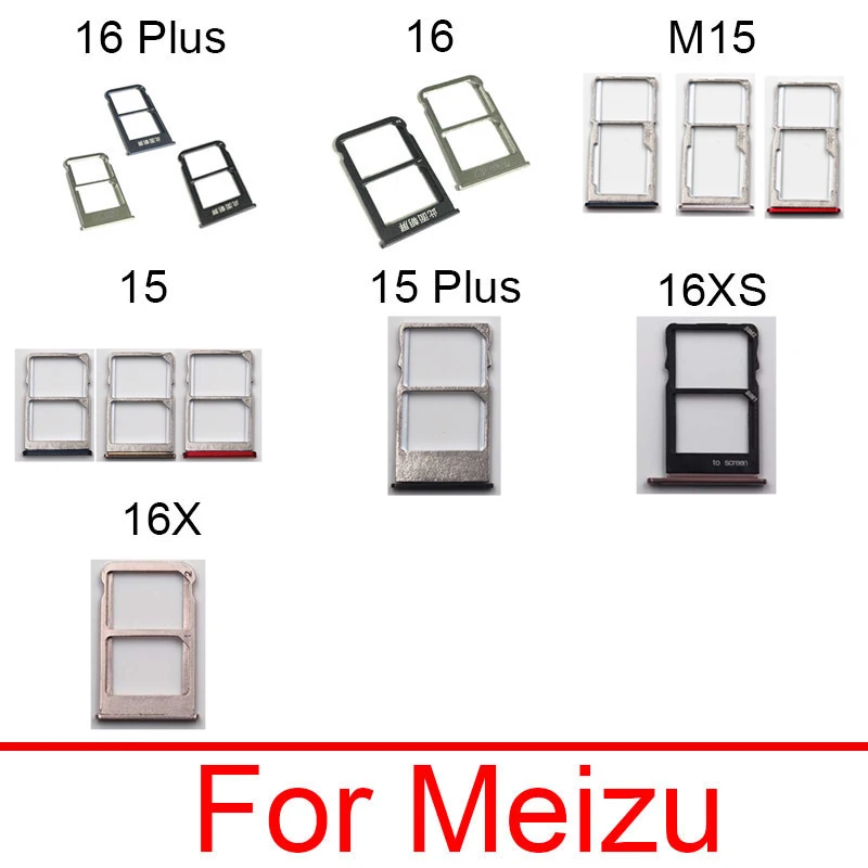 

Держатель лотка для карты памяти и sim-карты для Meizu 15 M15 16 16X 16XS Plus, слот для устройства для чтения sim-карт, Сменный адаптер