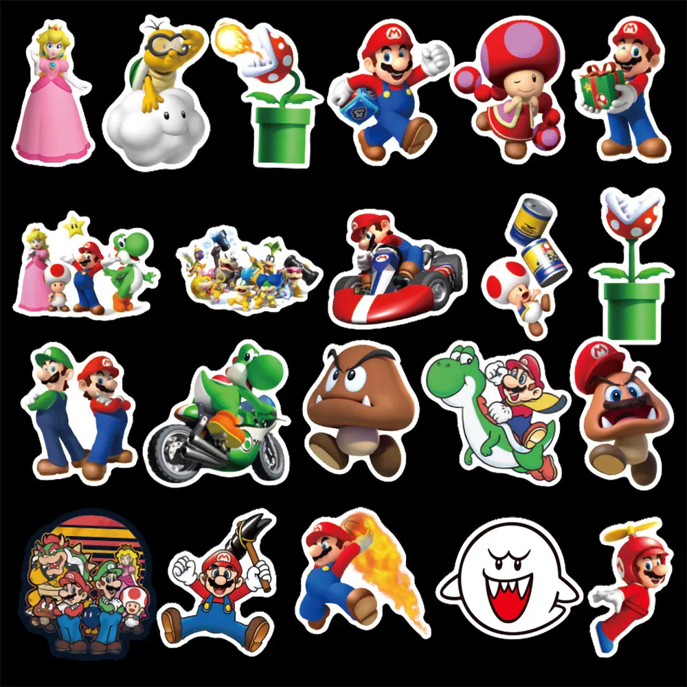 100 шт. Аниме игры Super Mario цветовой стикер карикатуры Водонепроницаемый чемодан