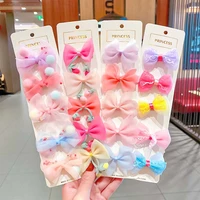35 pcsset new girls cute colorful chiffon bow candy hairpins kids lovely hair clips barrettes headband fashion hair accessorie