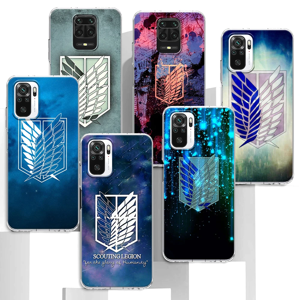 

Attack On Titan Logo Case For Xiaomi Redmi K40 Note 10 9S 9 8 7 8T Transparent Cover 9A 7A 8A K30 Pro 6A Clear Soft Phone Bag