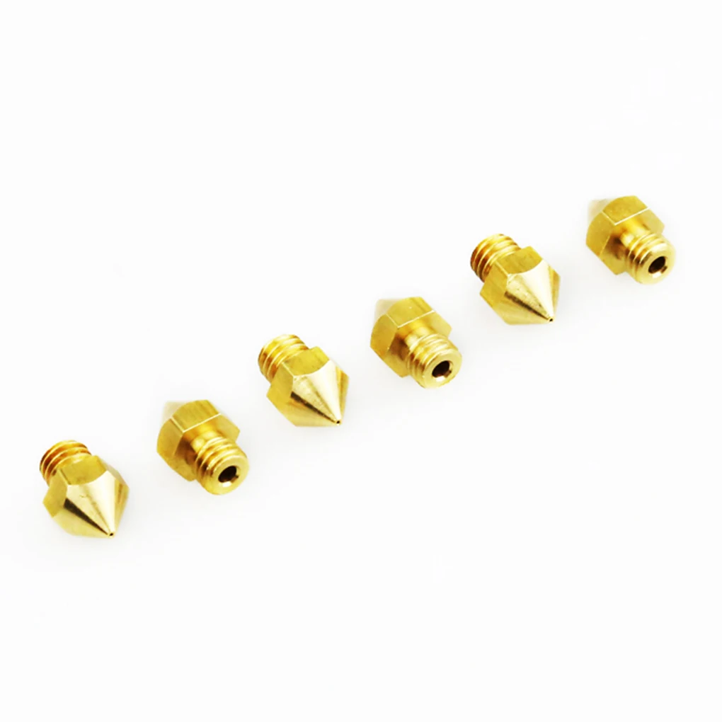 

6pcs 3D Printer Extruder Brass Nozzle Printing Heating Head Printer High Temperature Resistant Set 0.4mm