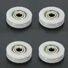 4 шт. U-образный паз нейлон круглый шаровой подшипник шкива роликовые колеса для двери окна блоки для душа с выдвижными ящиками