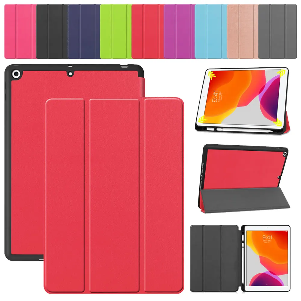 

Складной чехол-подставка из искусственной кожи тройного сложения для iPad 10,2 2019 ударопрочный Автоматический Режим сна и пробуждения умный че...