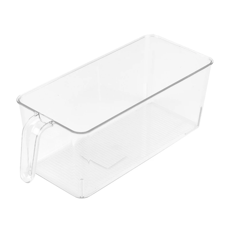 

Набор из 6 прозрачных контейнеров для холодильника, Бытовая пластиковая корзина для хранения продуктов с ручками для кухонных комнат