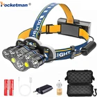 Pocketman 7 светодиодный налобный фонарь ярких USB Перезаряжаемые головной светильник Водонепроницаемый головной светильник 8 режимов головной свет лампы Головной фонарь на голову Фонари
