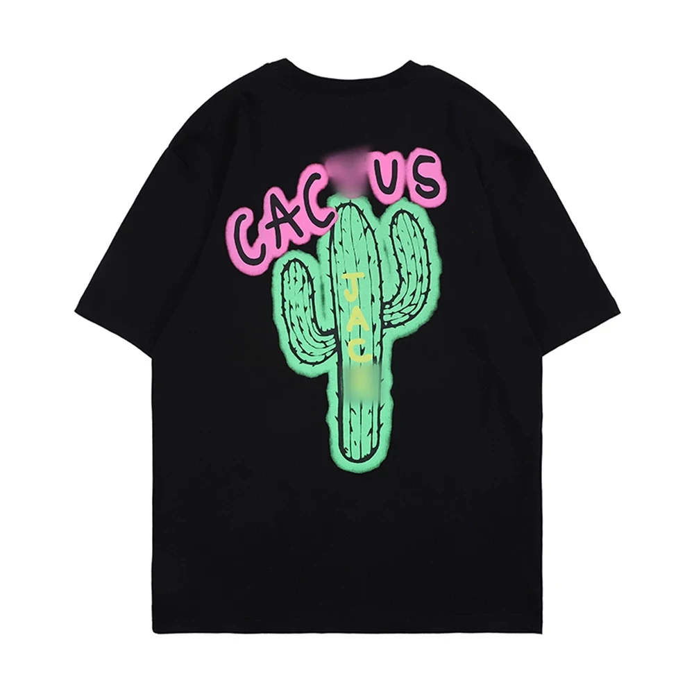 

Fashion Travis Scott Tour T-Shirt Cactus Short Sleeve Net Kanye West Men's And Women's Loose Short Sleeve T-shirt