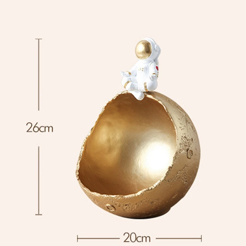

Creative Key Resin Storage Organizer,Astronaut/Spaceman Sitting Moon Model Snack Box for Home Decorations