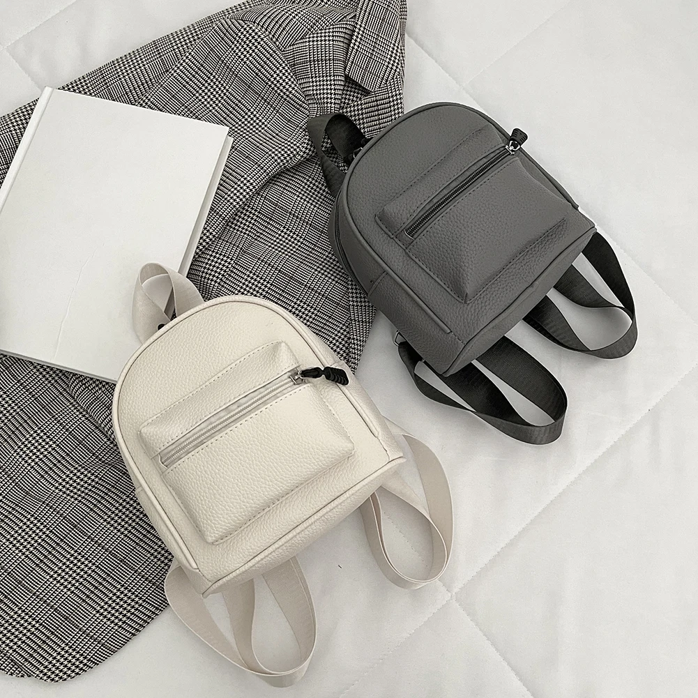 

Female Backpack Fashion Pack Womens Daypack Solid Color Backpack Women PU Leather Shoulder Bag Rucksack