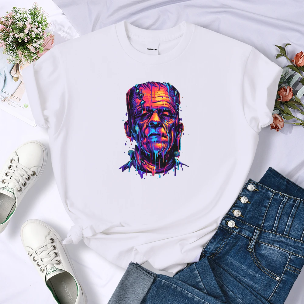 

Женские футболки с принтом монстров, топ с круглым вырезом в стиле Харадзюку, Повседневная дышащая футболка, модные Аниме футболки для женщ...